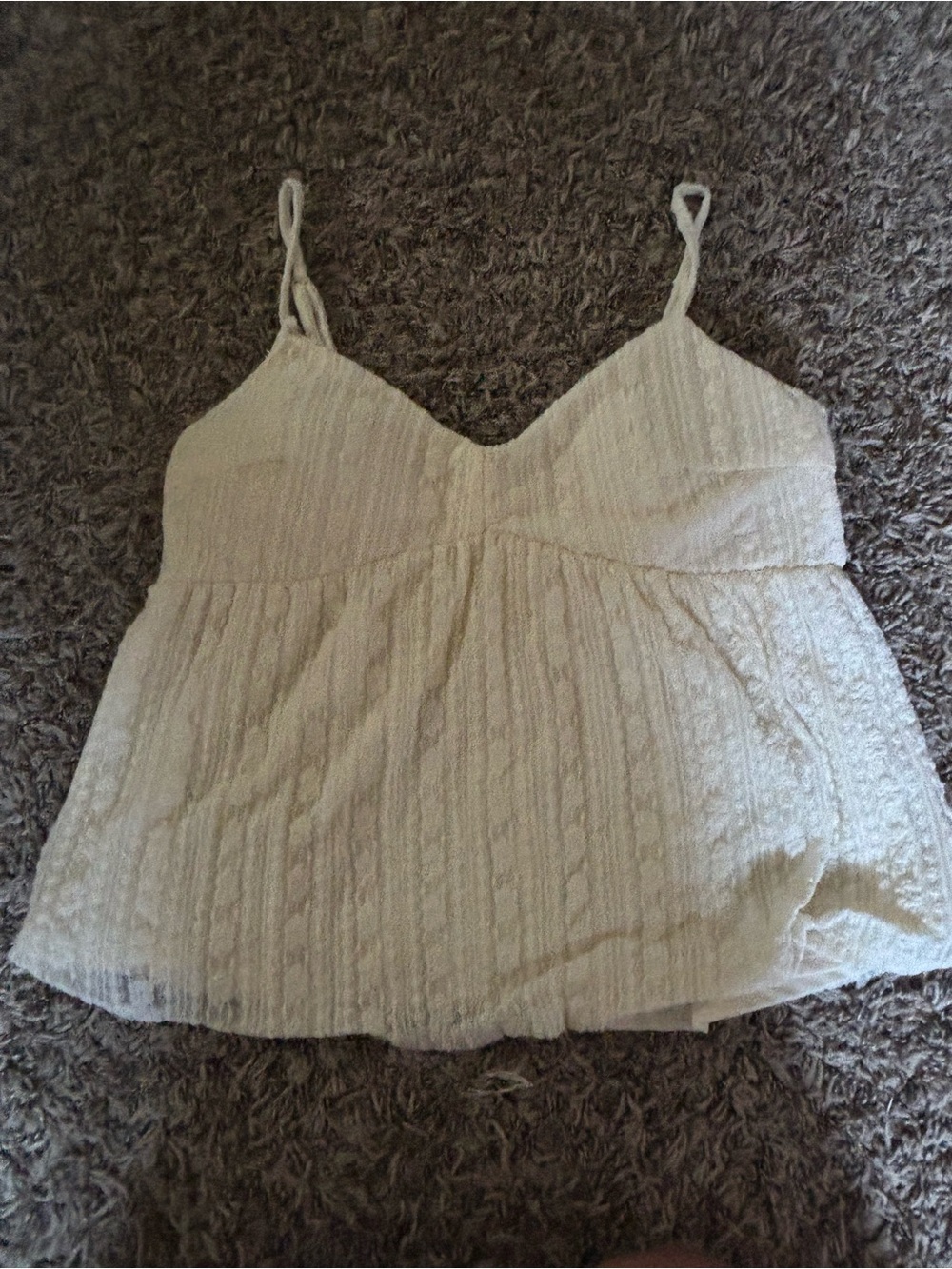 Derek Heart Cream Lace Strappy Cami Top